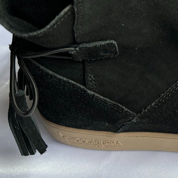 Women's Black Suede Koolaburra Ugg Booties - Picture 5 of 7
